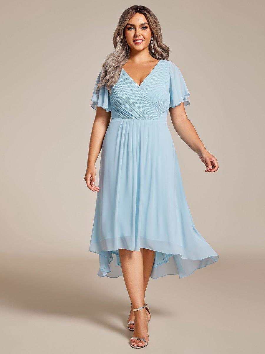 Chiffon High-Low Wedding Guest Dress for Women | A-Line Silhouette