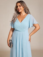 Chiffon High-Low Wedding Guest Dress for Women | A-Line Silhouette