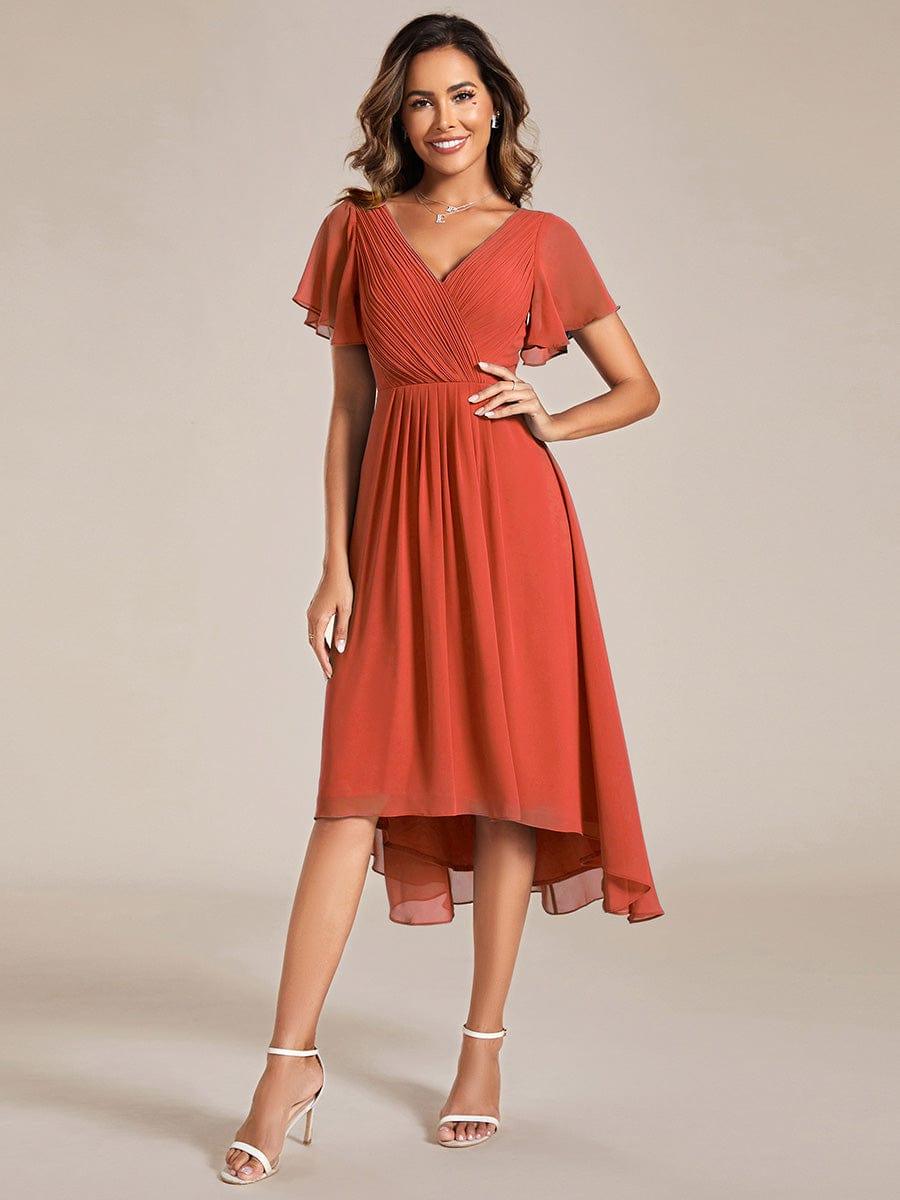 Chiffon High-Low Wedding Guest Dress for Women | A-Line Silhouette