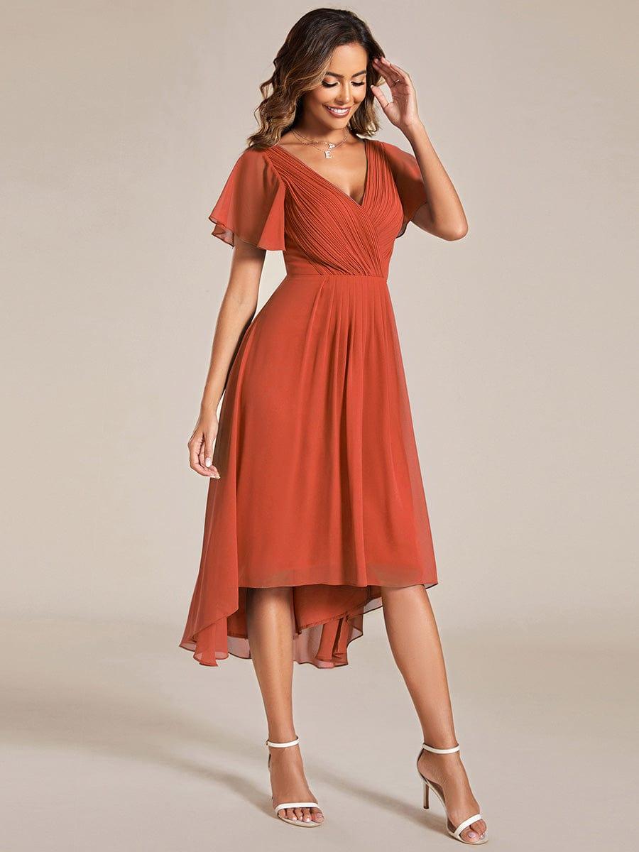 Chiffon High-Low Wedding Guest Dress for Women | A-Line Silhouette