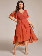 Chiffon High-Low Wedding Guest Dress for Women | A-Line Silhouette