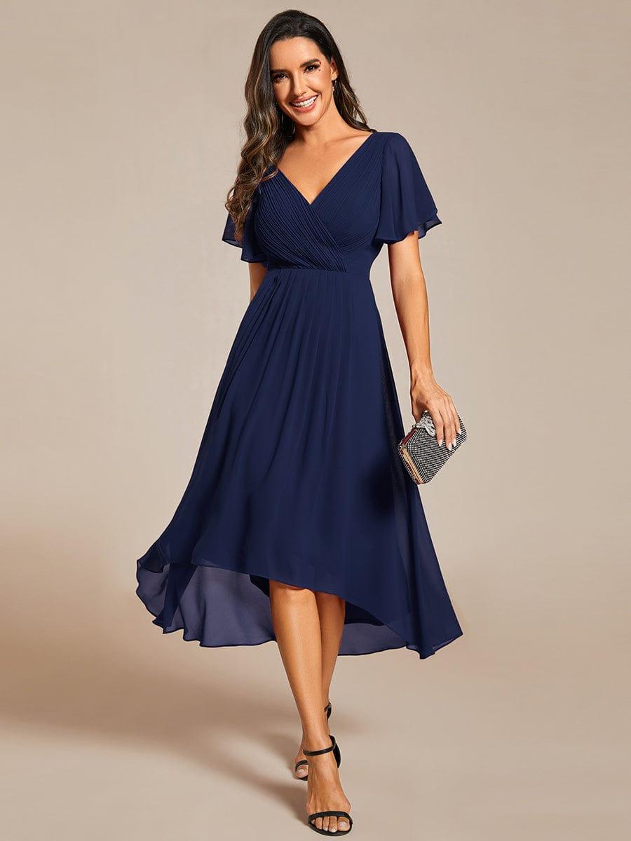 Chiffon High-Low Wedding Guest Dress for Women | A-Line Silhouette