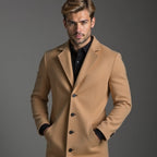 Grey Slim Fit Winter Coat for Men | Classic Formal Occasion Wear