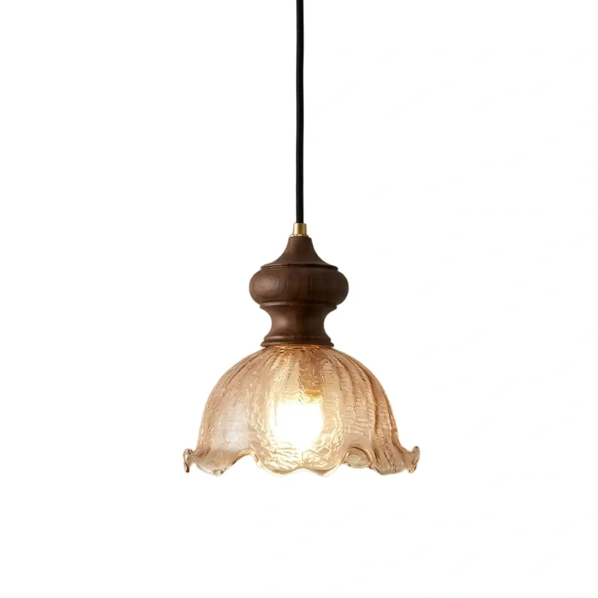 Vetro Vintage Pendant Light -- Rippled Glass & Brass for Dining Room