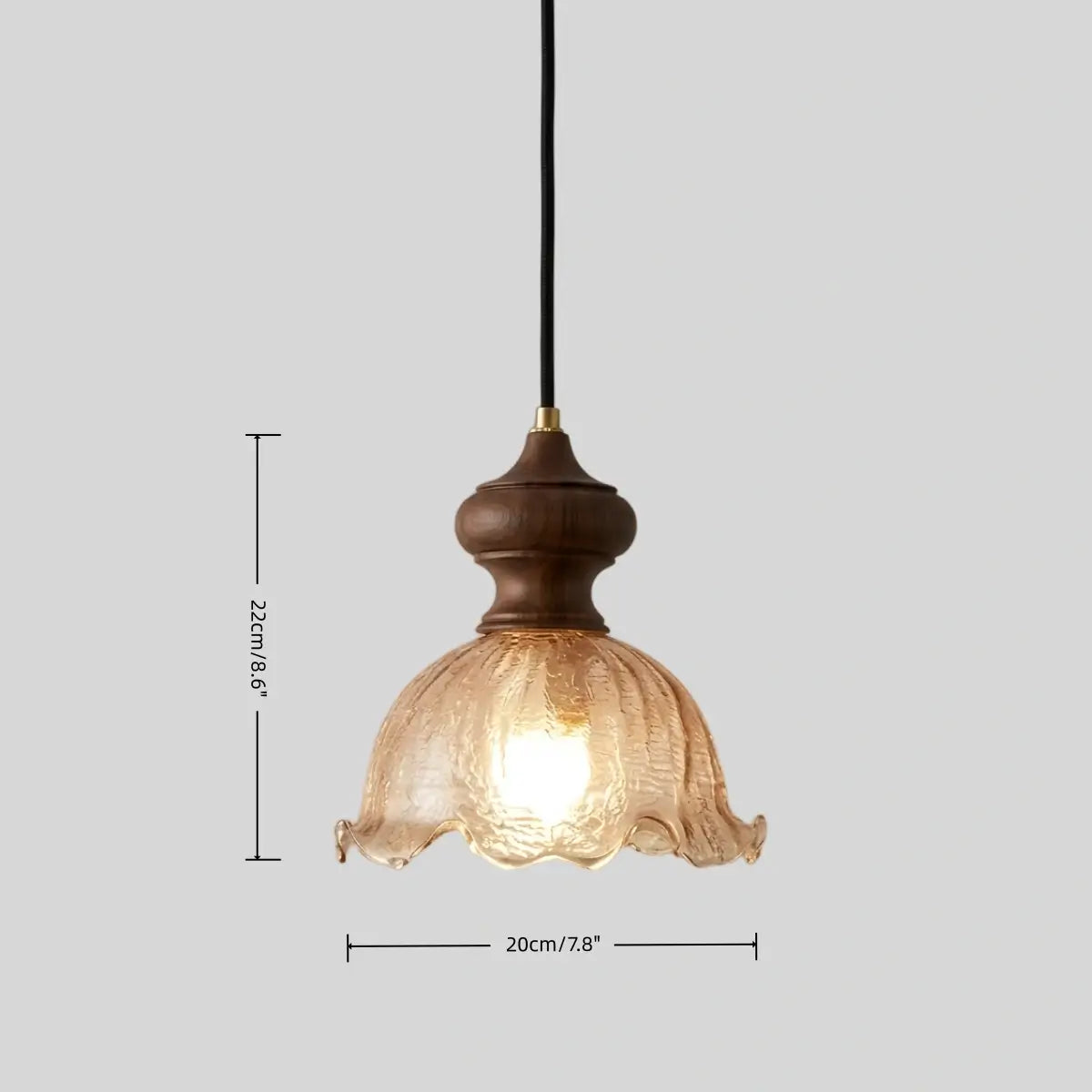 Vetro Vintage Pendant Light -- Rippled Glass & Brass for Dining Room
