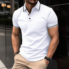 Slim Fit Polo Shirt for Men | Classic Collar with Contrast Buttons