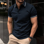 Slim Fit Polo Shirt for Men | Classic Collar with Contrast Buttons