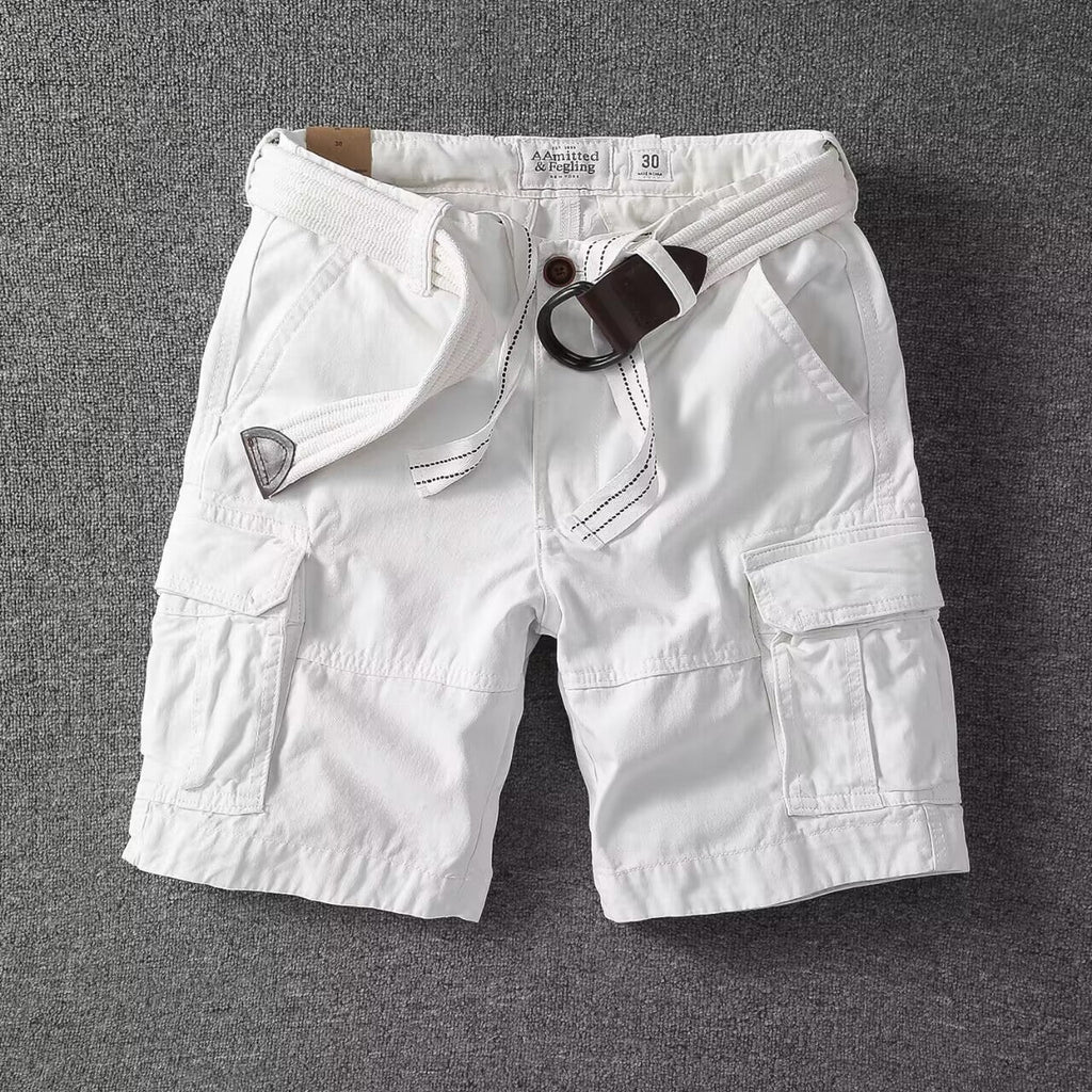 Washed Charcoal Relaxed Fit Cargo Shorts for Men | Utility Bottoms