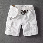 Washed Charcoal Relaxed Fit Cargo Shorts for Men | Utility Bottoms