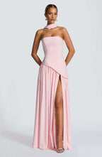 Women Maxi Dress | Strapless cut with asymmetrical waist detail