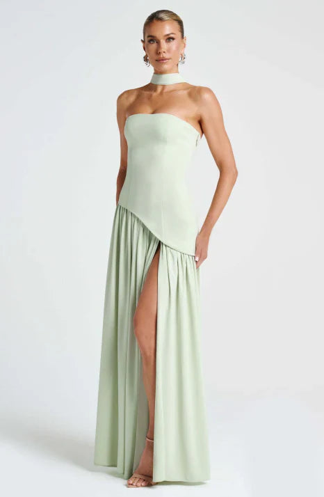 Women Maxi Dress | Strapless cut with asymmetrical waist detail