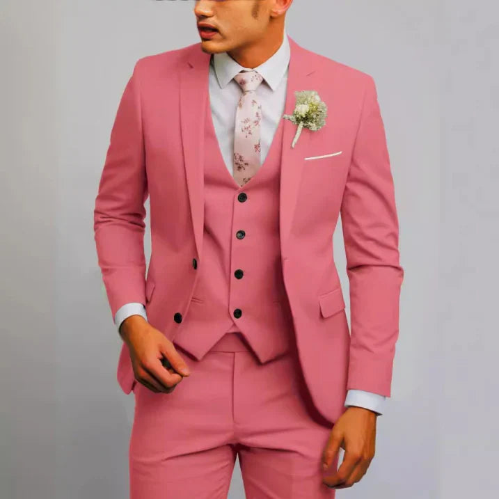 Slim Fit Three Piece Suit for Men | Formal Wedding Guest Wear