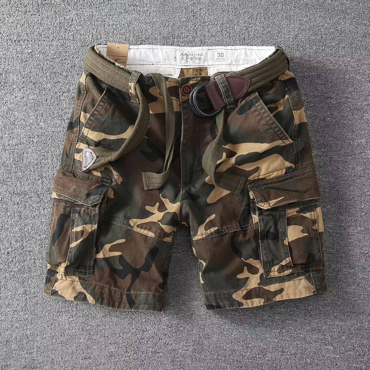 Washed Charcoal Relaxed Fit Cargo Shorts for Men | Utility Bottoms