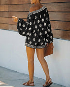 Viscose Lantern Sleeve Off-Shoulder Co-ord Set for Women | Summer