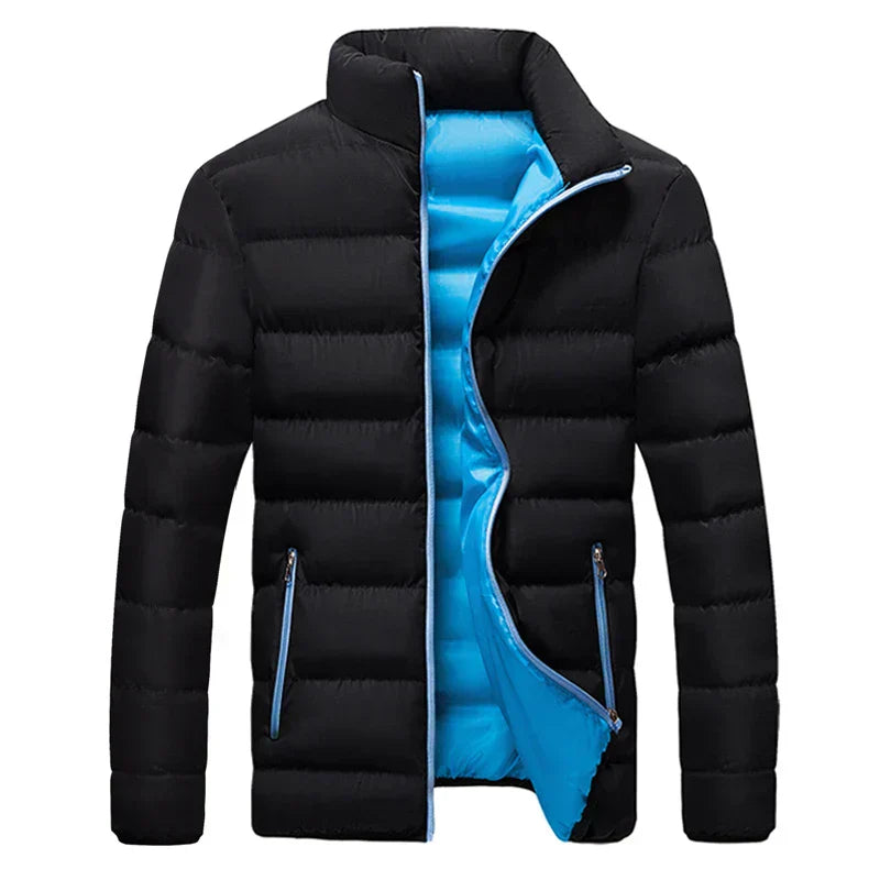 Men Jacket | Zip front with high collar and quilted sections