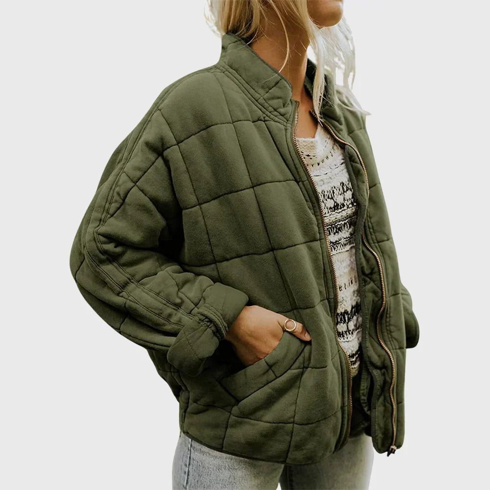 Quilted Lightweight Casual Jacket for Women | Wrinkle Resistant Machine Washable