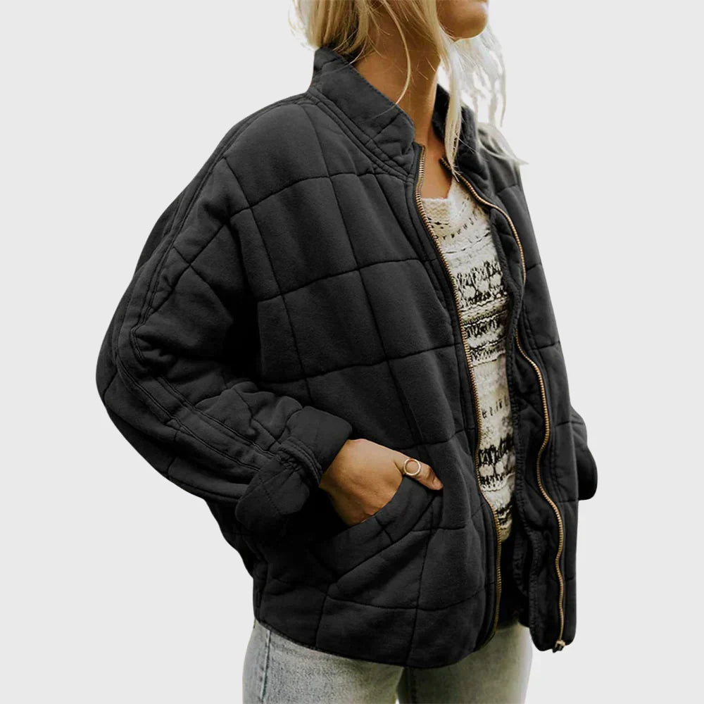 Quilted Lightweight Casual Jacket for Women | Wrinkle Resistant Machine Washable