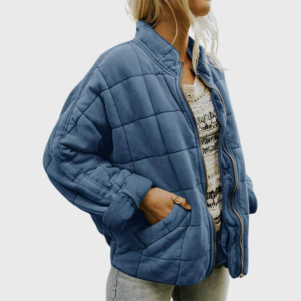 Quilted Lightweight Casual Jacket for Women | Wrinkle Resistant Machine Washable