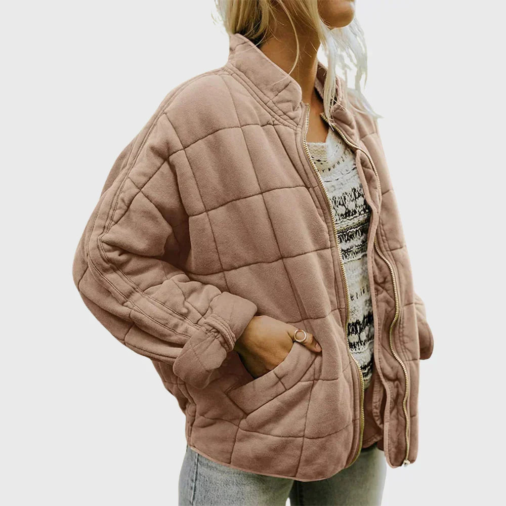 Quilted Lightweight Casual Jacket for Women | Wrinkle Resistant Machine Washable