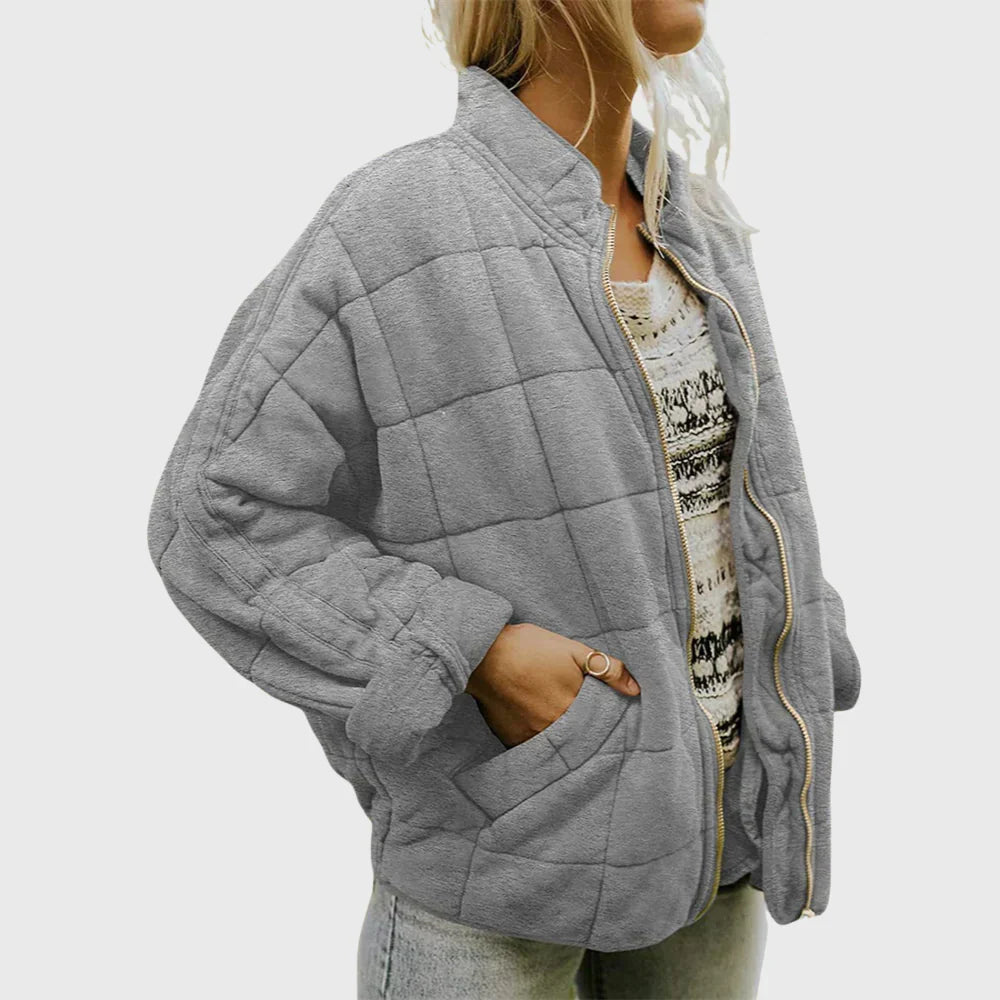 Quilted Lightweight Casual Jacket for Women | Wrinkle Resistant Machine Washable