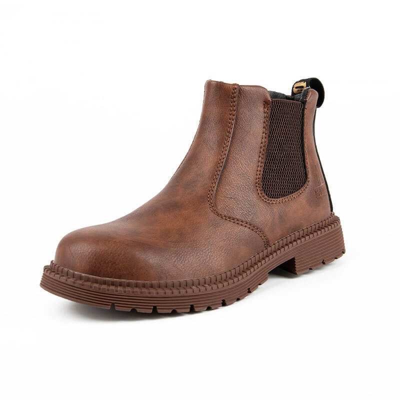 Men's Waterproof Steel Toe Cap Safety Boots with Non-Slip Sole
