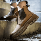 Men's Waterproof Steel Toe Cap Safety Boots with Non-Slip Sole