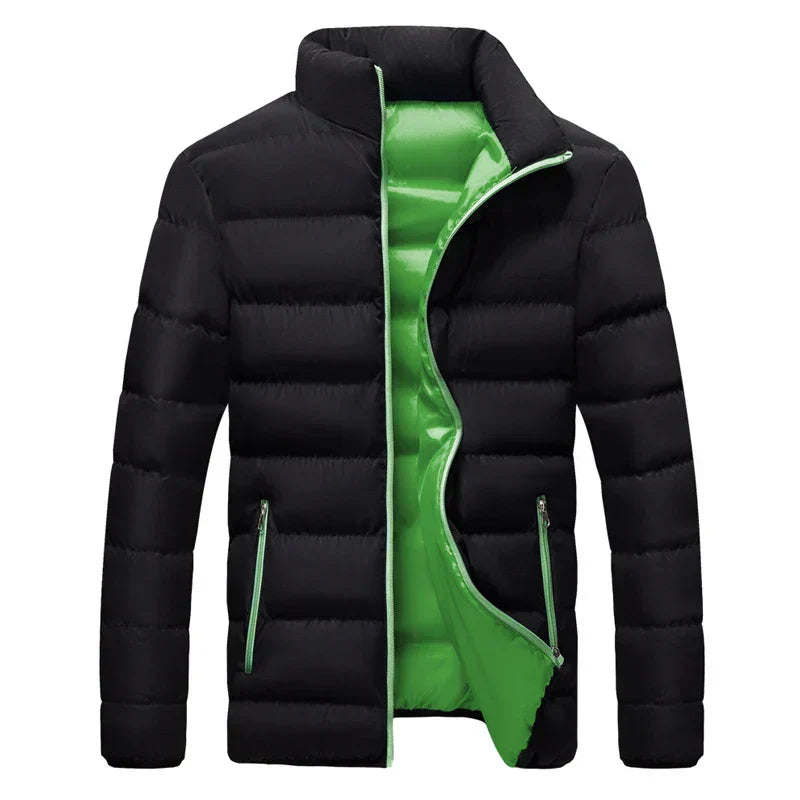 Men Jacket | Zip front with high collar and quilted sections