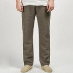Beige Linen Lightweight Relaxed Fit Straight Leg Summer Trousers for Men