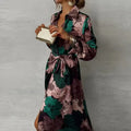 Women Dress | Maxi Length with Waist Belt and Collar