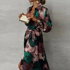 Women Dress | Maxi Length with Waist Belt and Collar