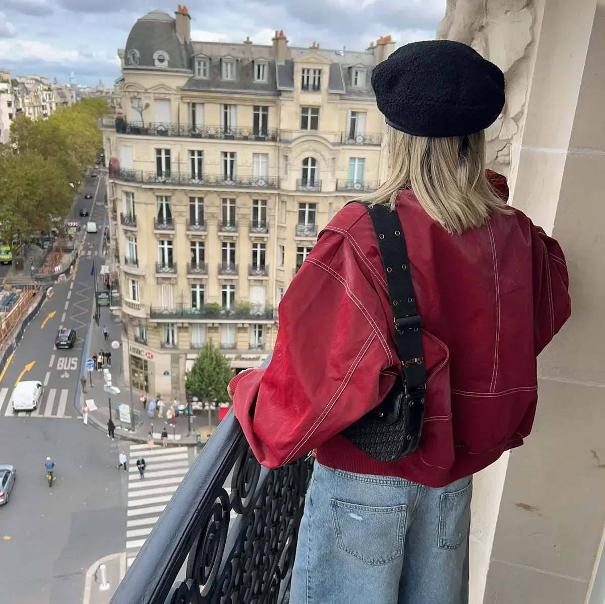 Burgundy Oversized Bomber Jacket for Women | Casual Layering Outerwear