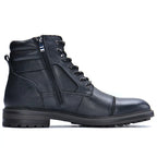Brown Leather Laced Side Zip Boots for Men | Autumn Winter Outdoor Wear