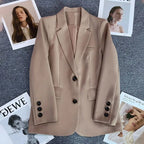 Women Blazer Jacket | Single-button with notch lapel