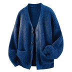 Relaxed Fit V Neck Knit Cardigan with Front Pockets for Women | Casual Wear