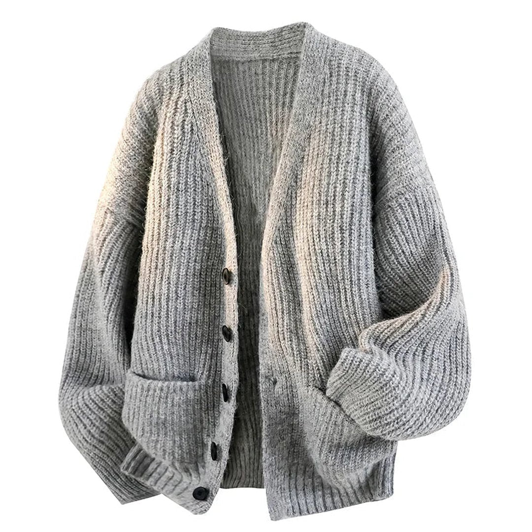 Relaxed Fit V Neck Knit Cardigan with Front Pockets for Women | Casual Wear