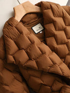 Duck Down Filled Long Puffer Coat with Waist Belt for Women | Winter Collection