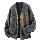 Relaxed Fit V Neck Knit Cardigan with Front Pockets for Women | Casual Wear
