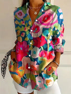 Abstract Print Relaxed Fit Blouse for Women
