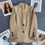 Women Blazer Jacket | Single-button with notch lapel