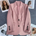Women Blazer Jacket | Single-button with notch lapel