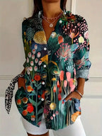 Abstract Print Relaxed Fit Blouse for Women