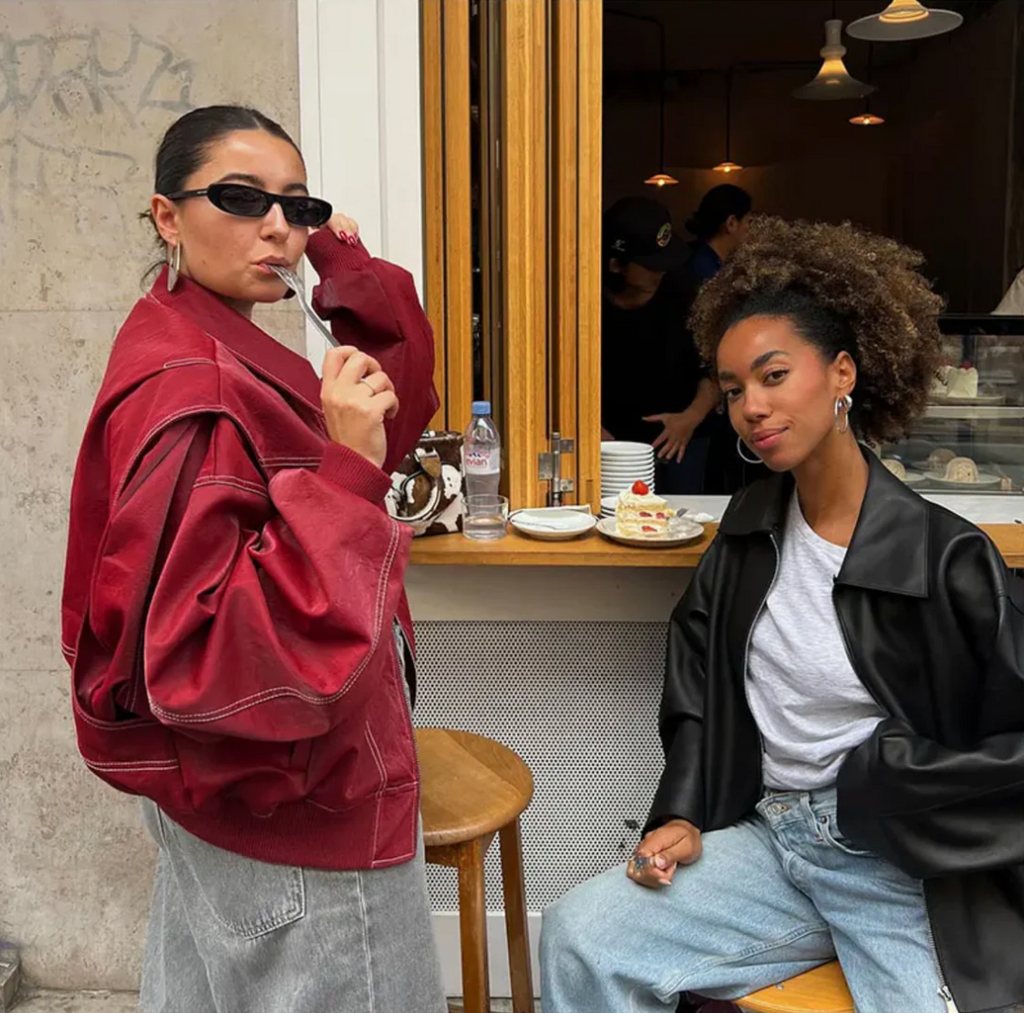 Burgundy Oversized Bomber Jacket for Women | Casual Layering Outerwear