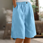 Women's Elastic Waist Mid-Thigh Comfort Shorts for Women