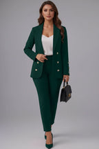 Red Cami Top and Straight-Leg Trousers Two-Piece Set for Women