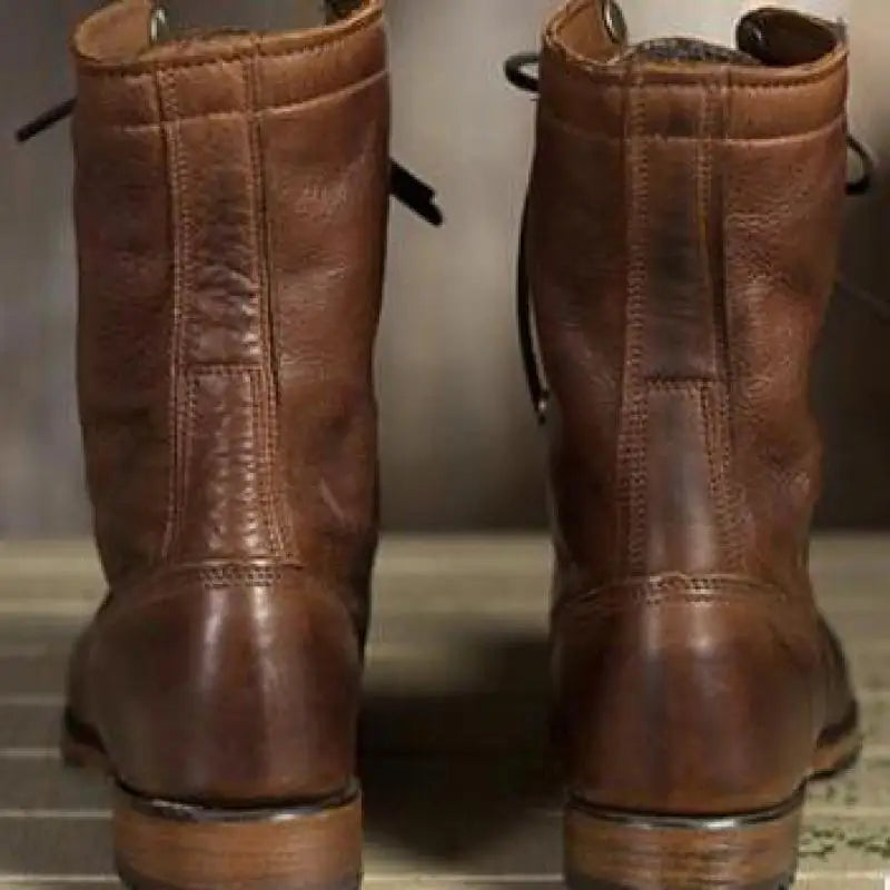 Dark Brown Leather Ankle Boots with Flexible Fit and Breathable Lining for Women