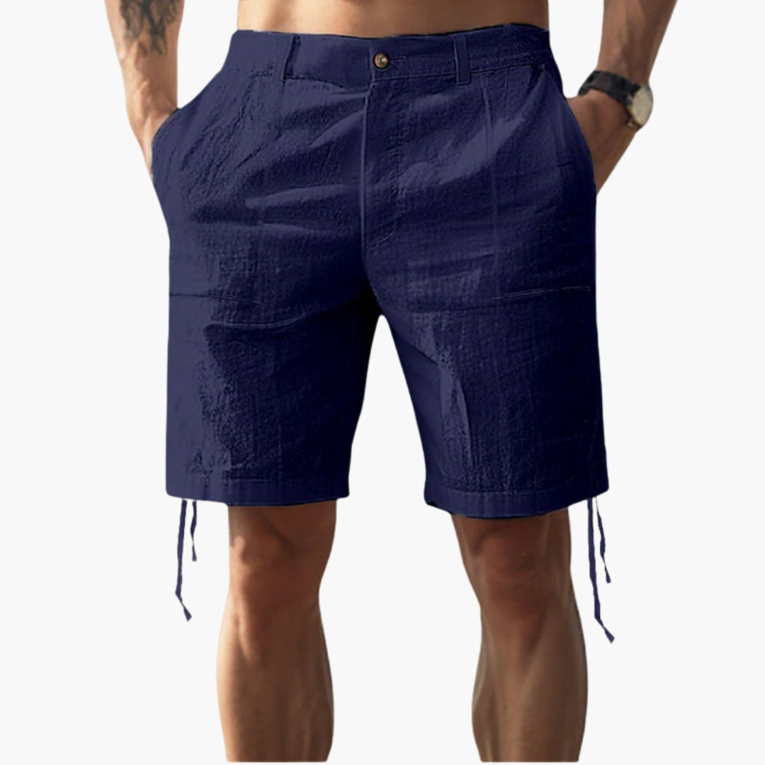 Men Shorts | Knee-length fit with side pockets and zip fly