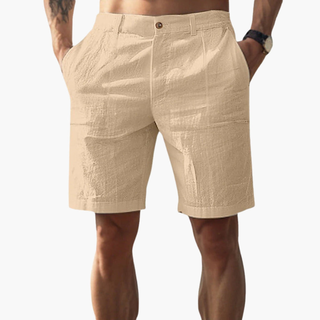 Men Shorts | Knee-length fit with side pockets and zip fly