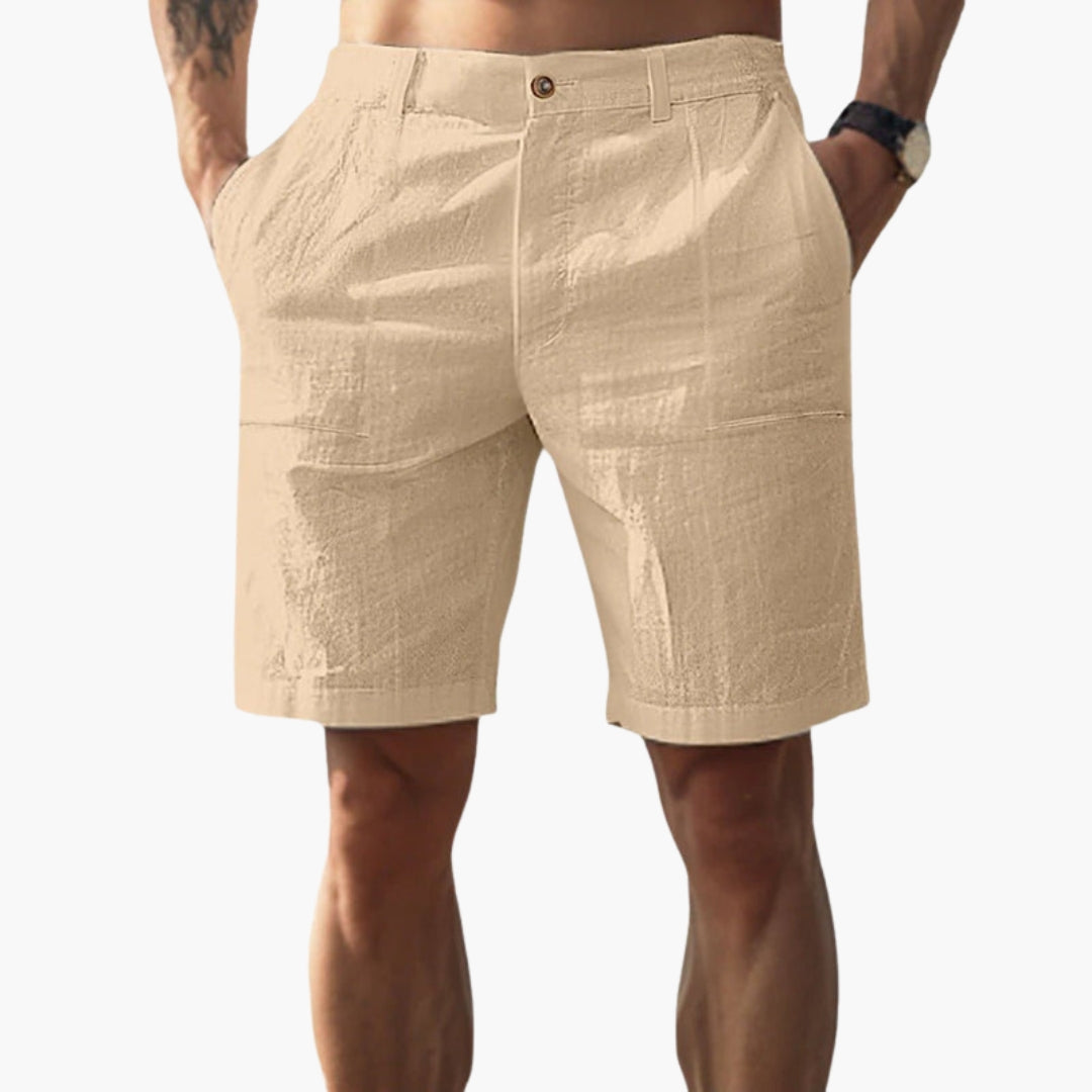 Men Shorts | Knee-length fit with side pockets and zip fly