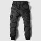 Khaki Cargo Jogger Trousers for Men with Elastic Waist and Side Pockets