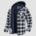 Men Jacket | Hooded with button front and check pattern